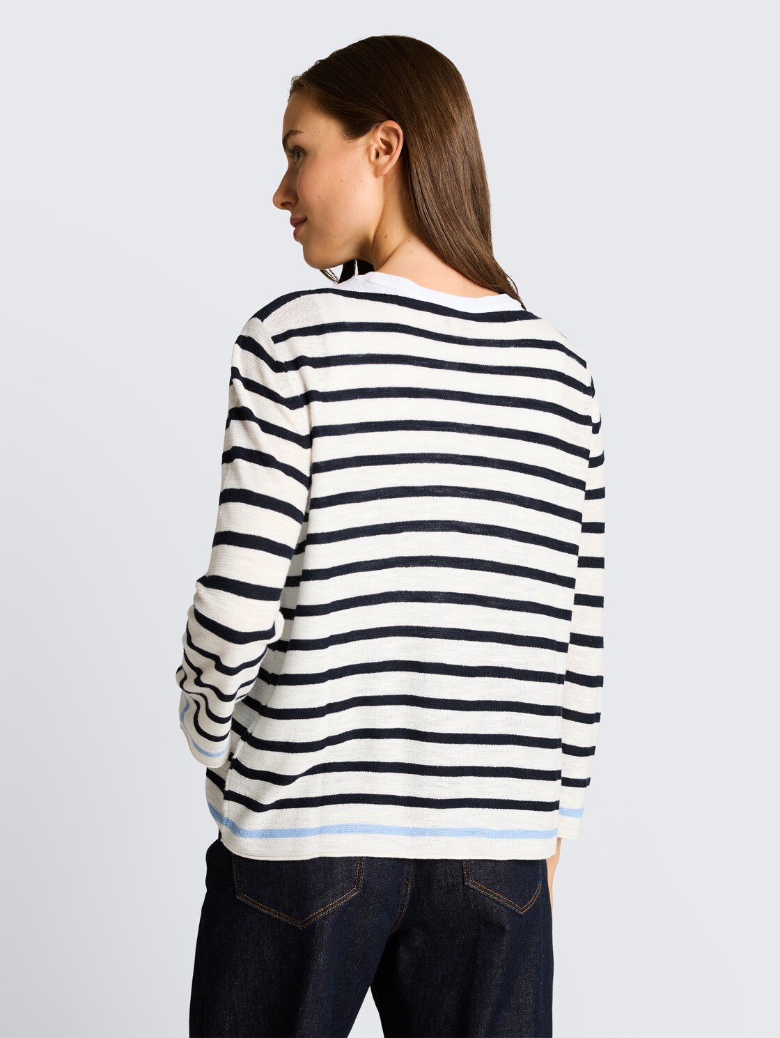 Strickpullover mit Streifenmuster - navy offwhite blue stripe