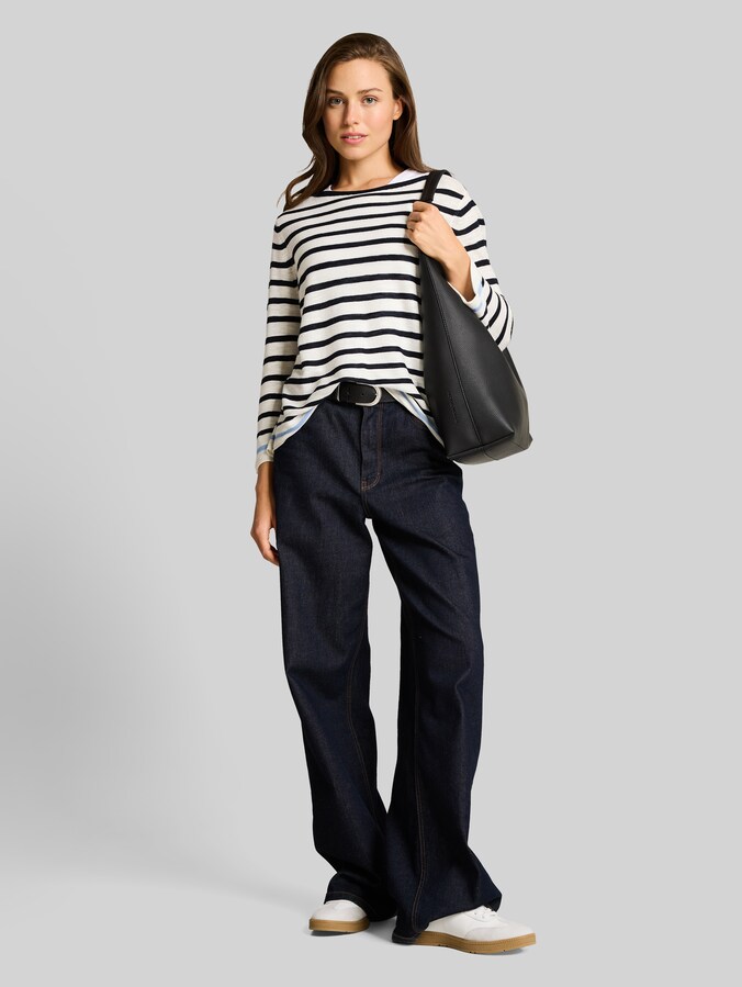 Pull en maille à rayures par Women, navy offwhite blue stripe