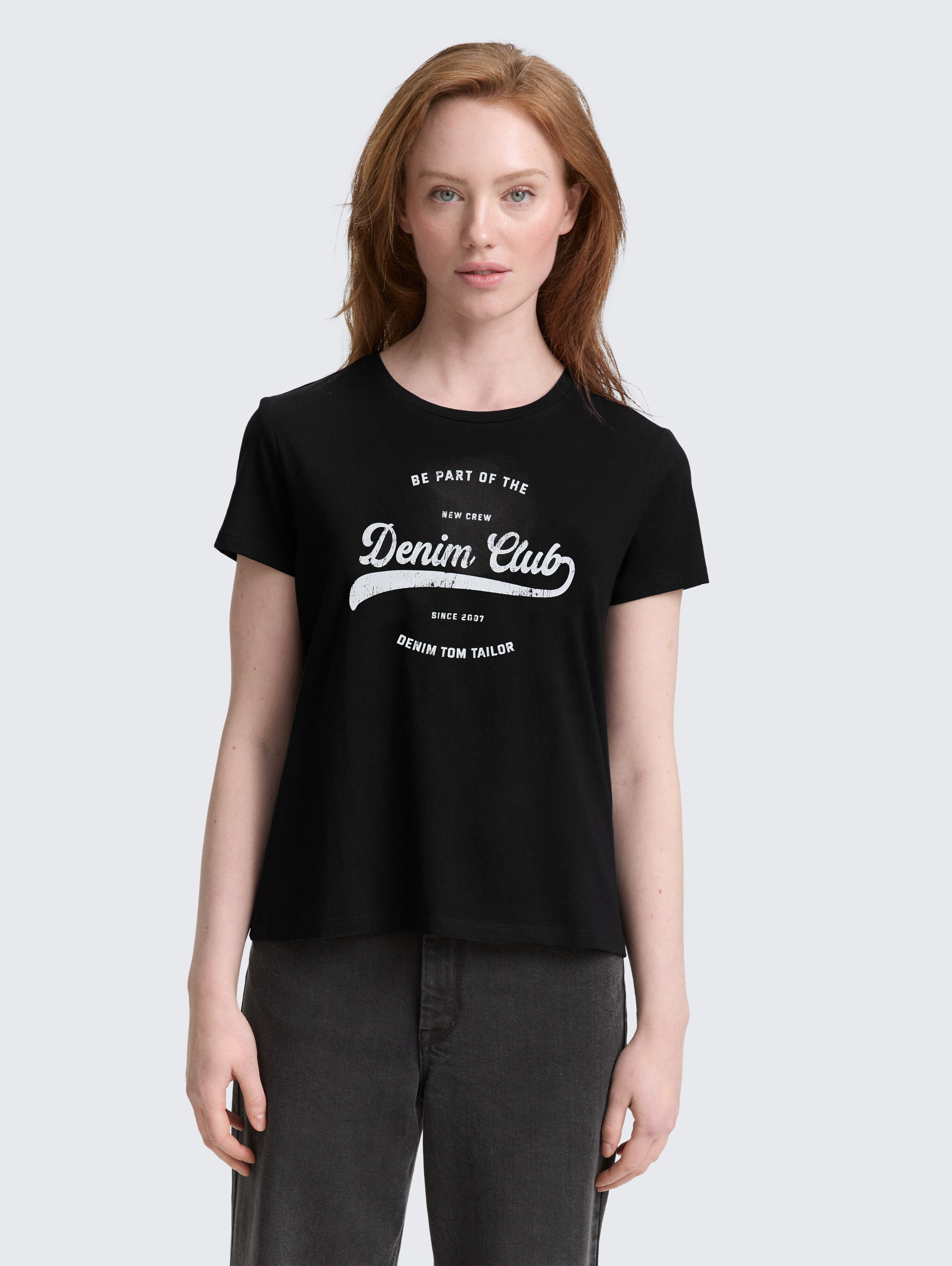 T-Shirt mit Print von Denim Female, deep black