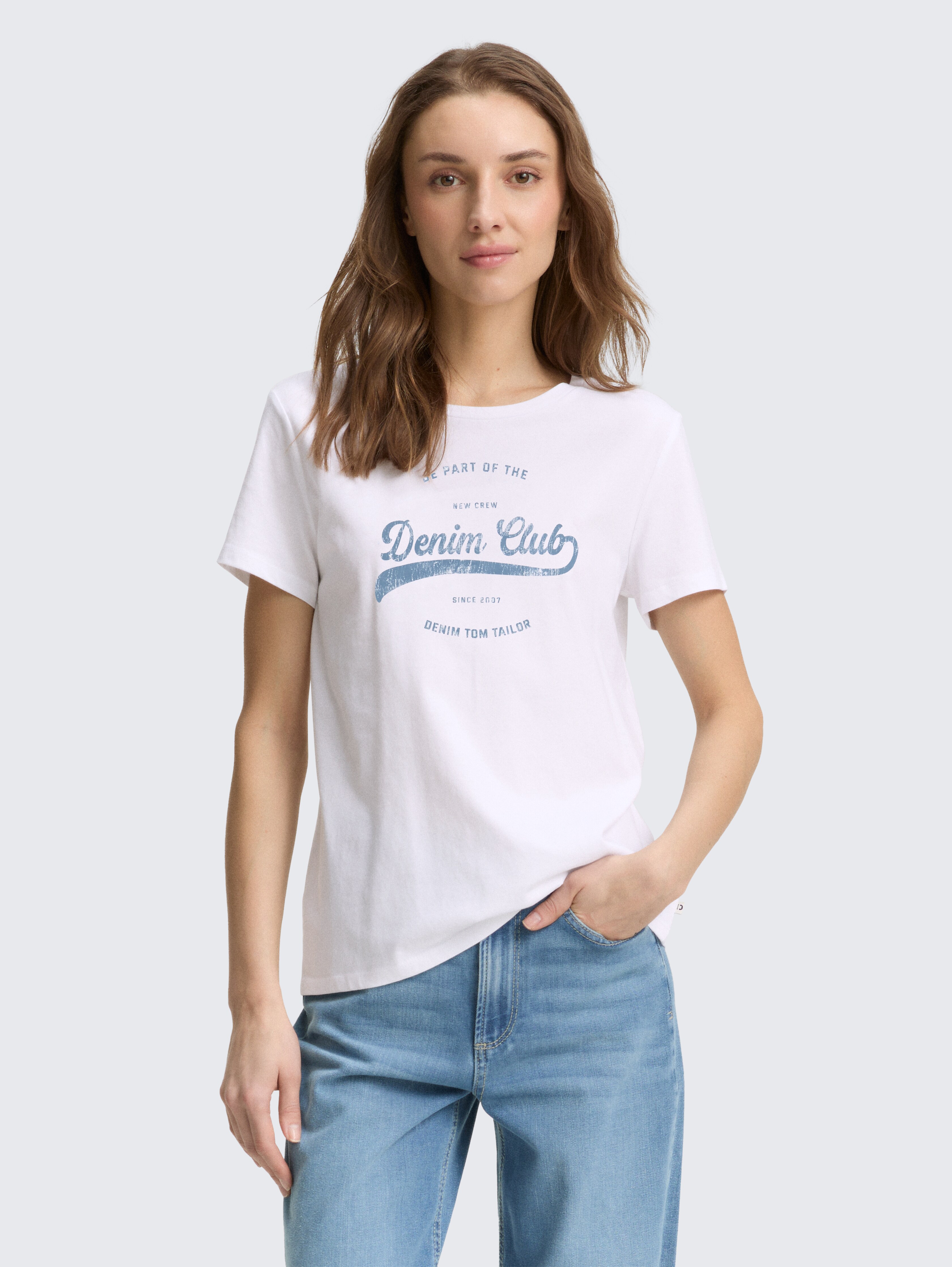 T-Shirt mit Print von Denim Female, White