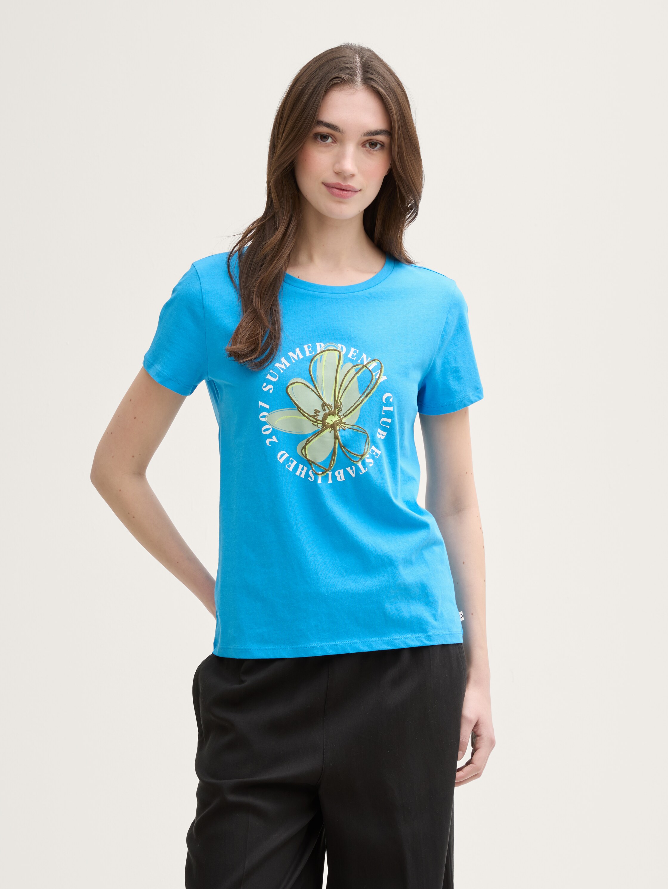 T-Shirt mit Blumen-Print - florida_blue - 