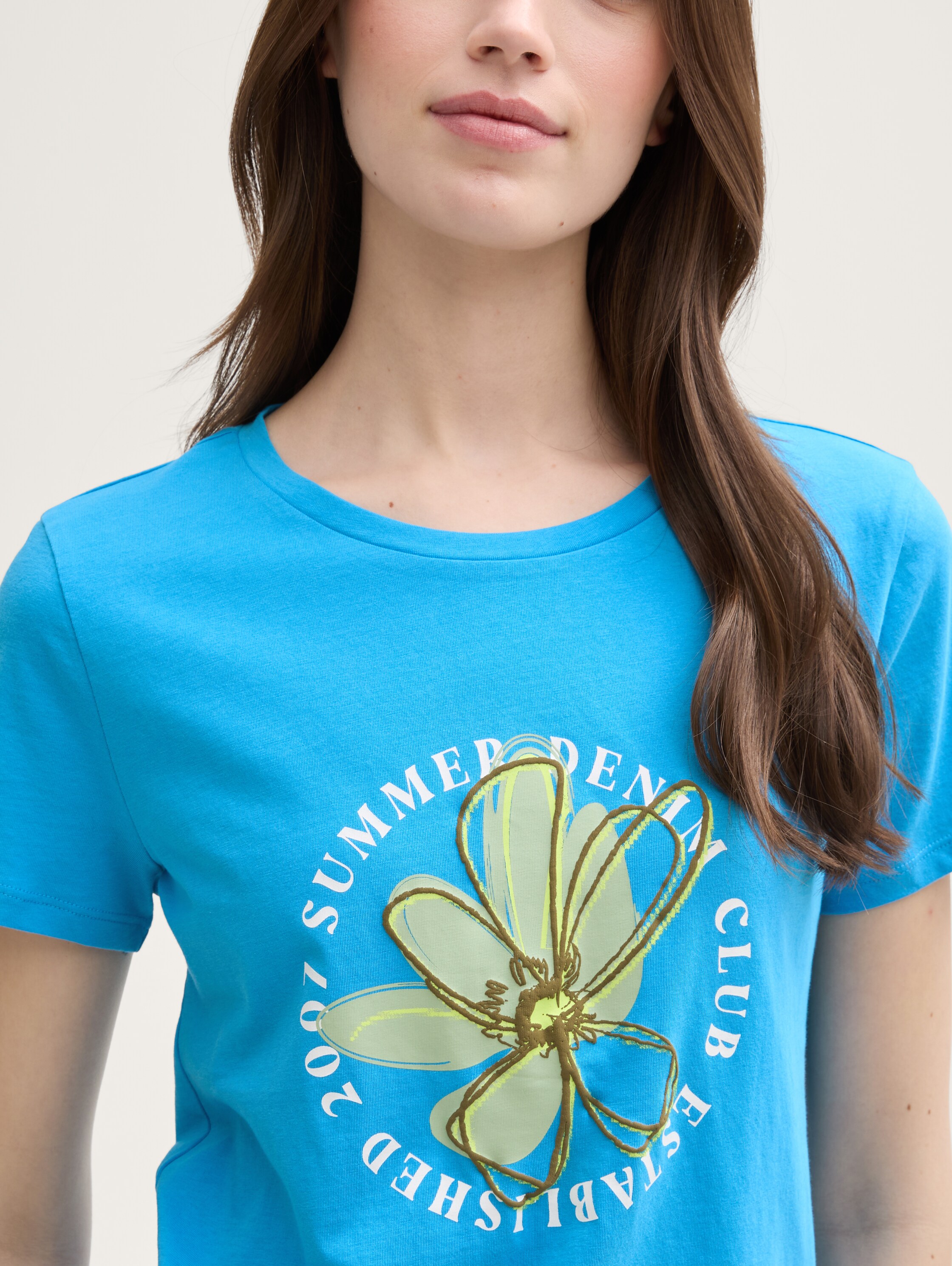 T-Shirt mit Blumen-Print - florida_blue - 
