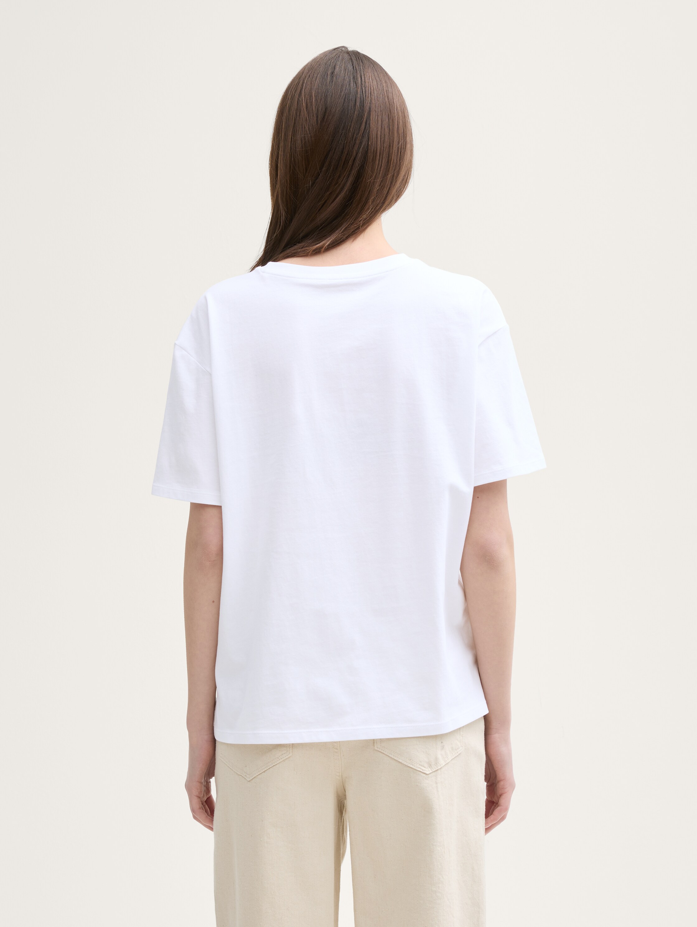 T-shirt met borstzak - white - 