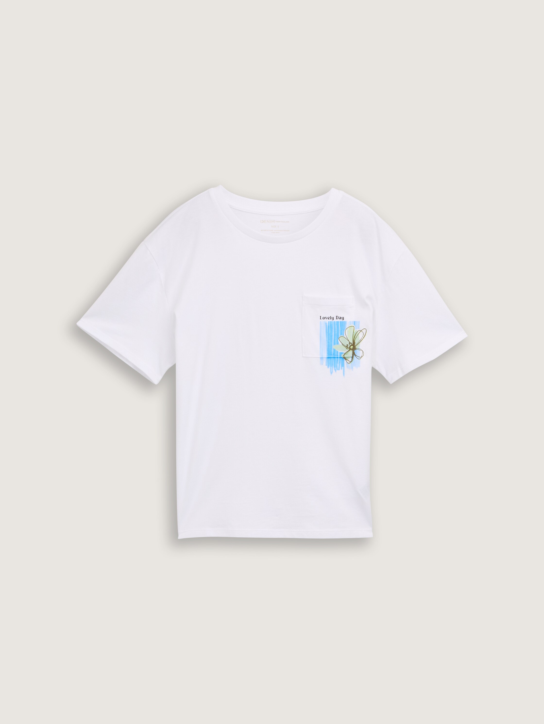T-shirt met borstzak - white - 