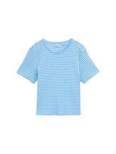Ausgewählt, Boxy Fit Pointelle T-Shirt von Tom Tailor, blau