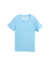 Ausgewählt, T-Shirt mit Smok-Details von Tom Tailor, blau