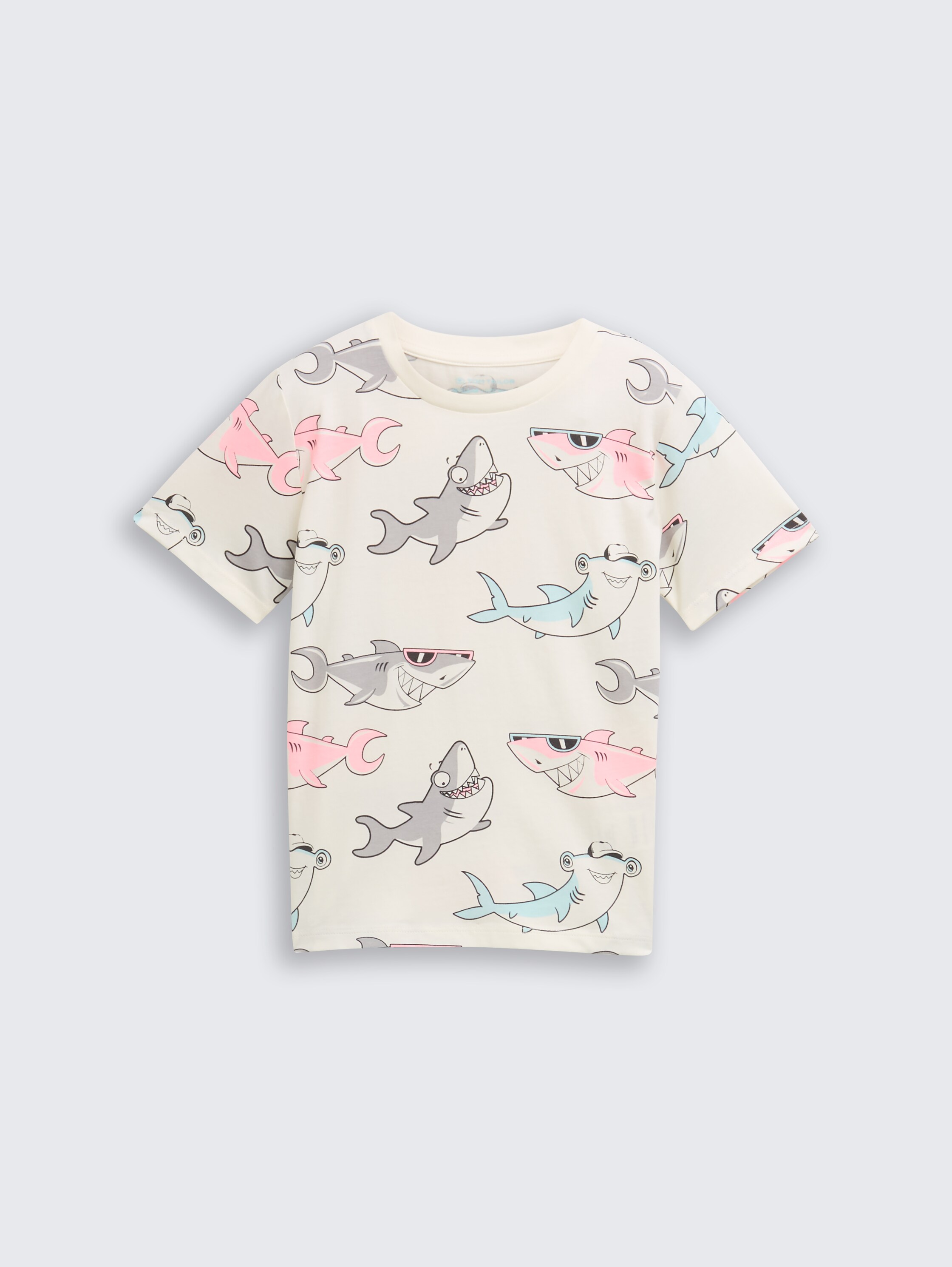 T-Shirt mit Allover-Print - colorful_shark_design - 