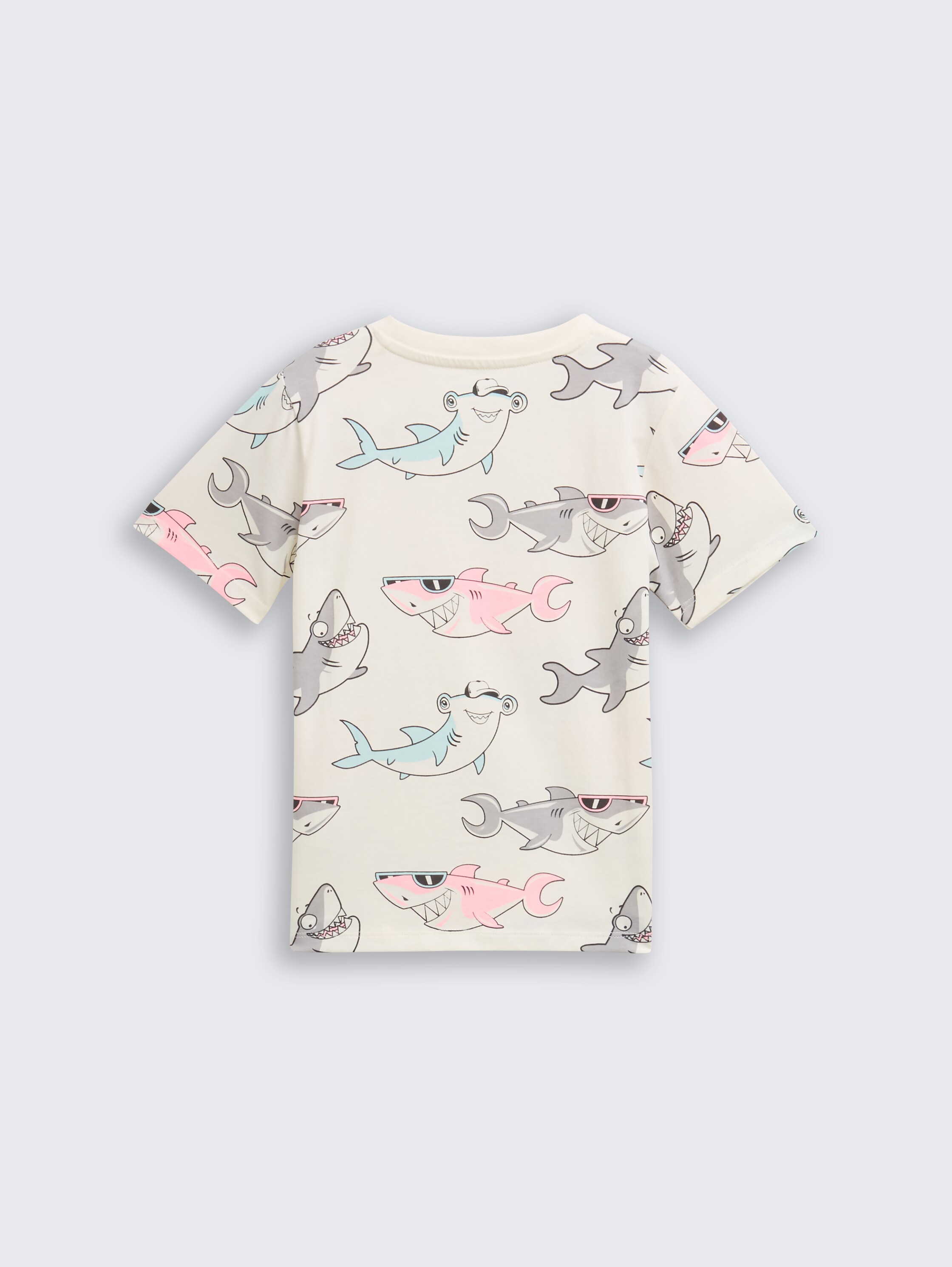 T-Shirt mit Allover-Print - colorful_shark_design - 