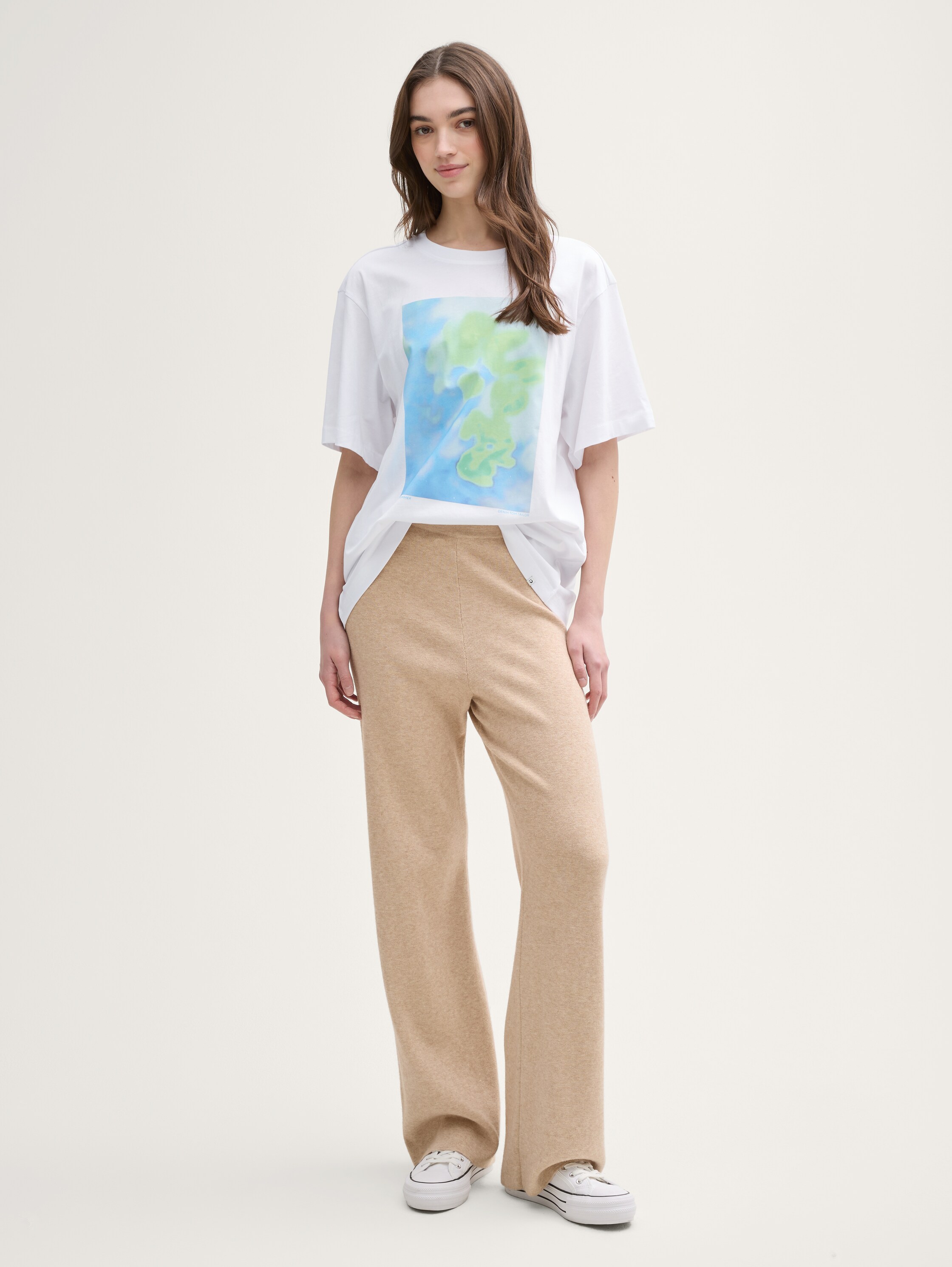 Oversize T-Shirt mit Print - ceramic_white - 