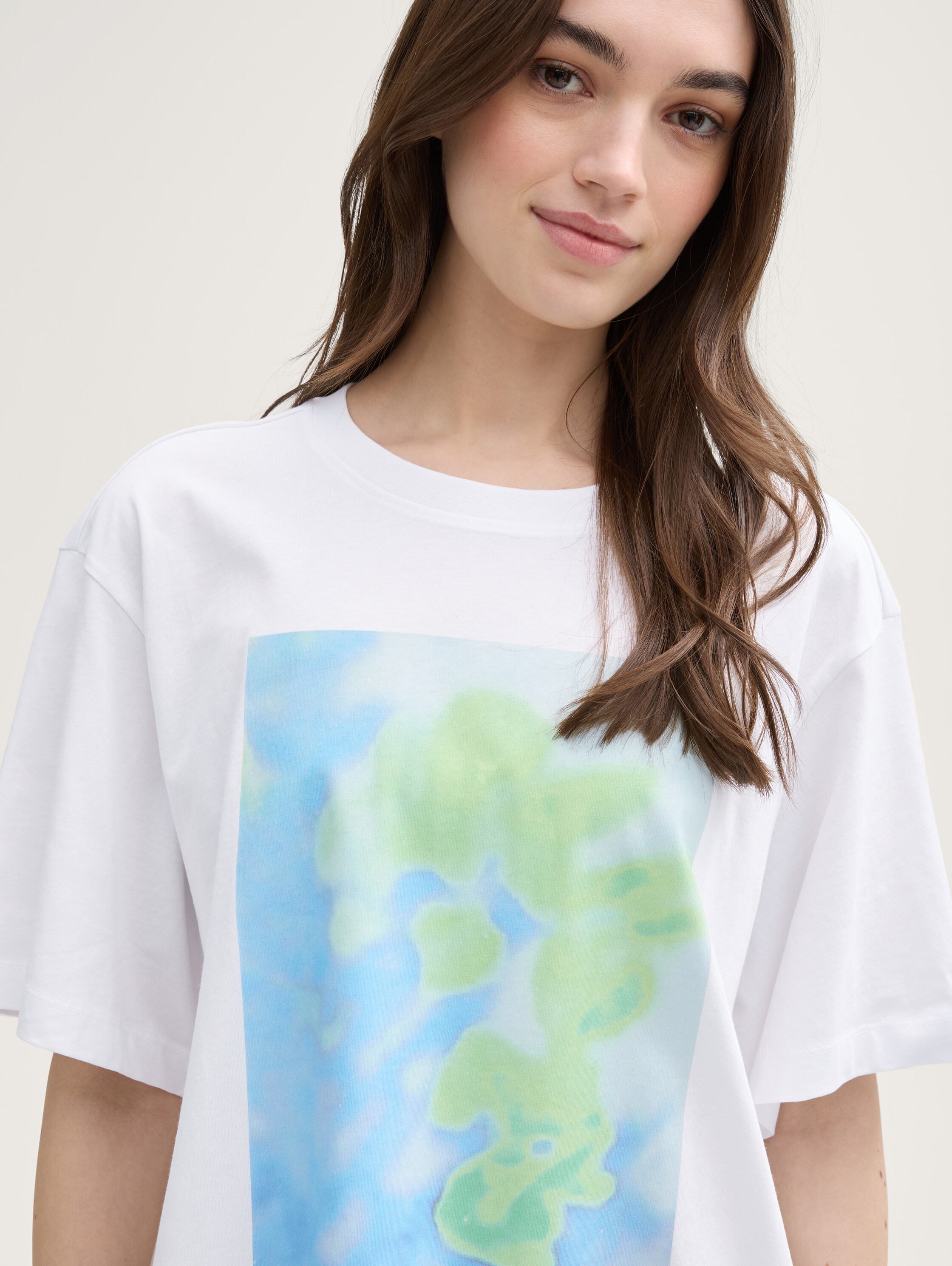 Oversize T-Shirt mit Print - ceramic_white - 
