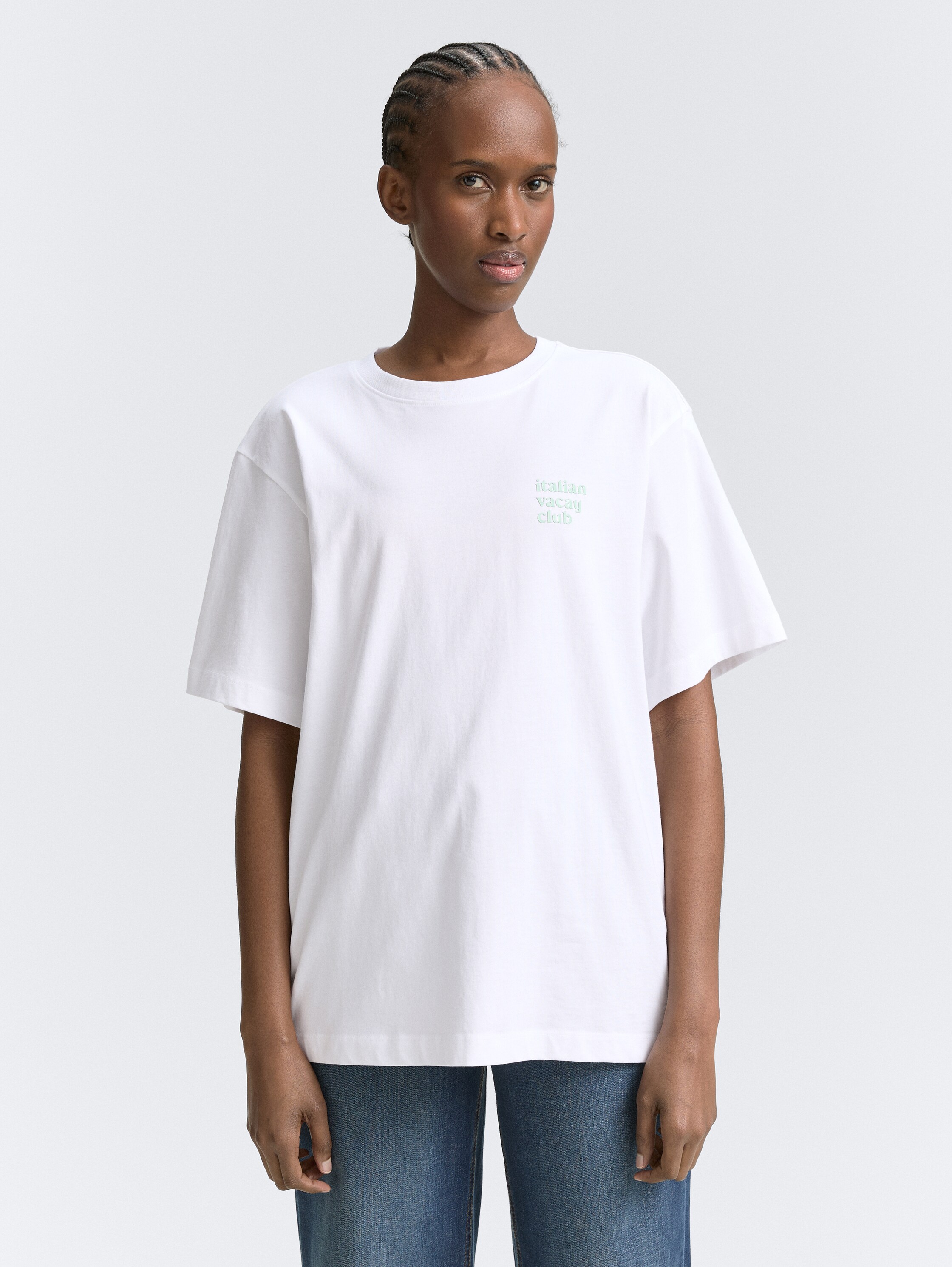 Oversize T-Shirt mit Print - white - 