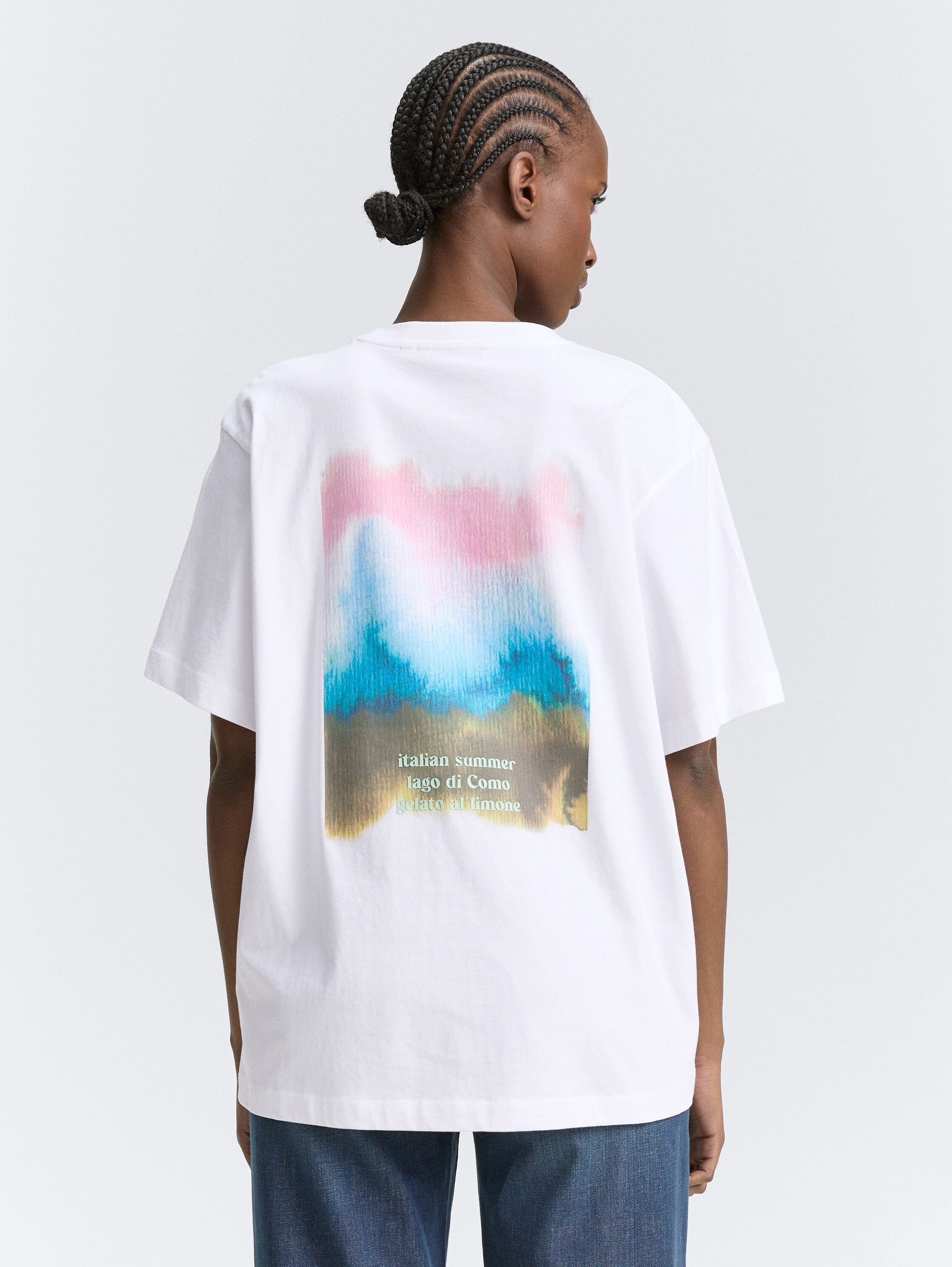 Oversize T-Shirt mit Print - white - 