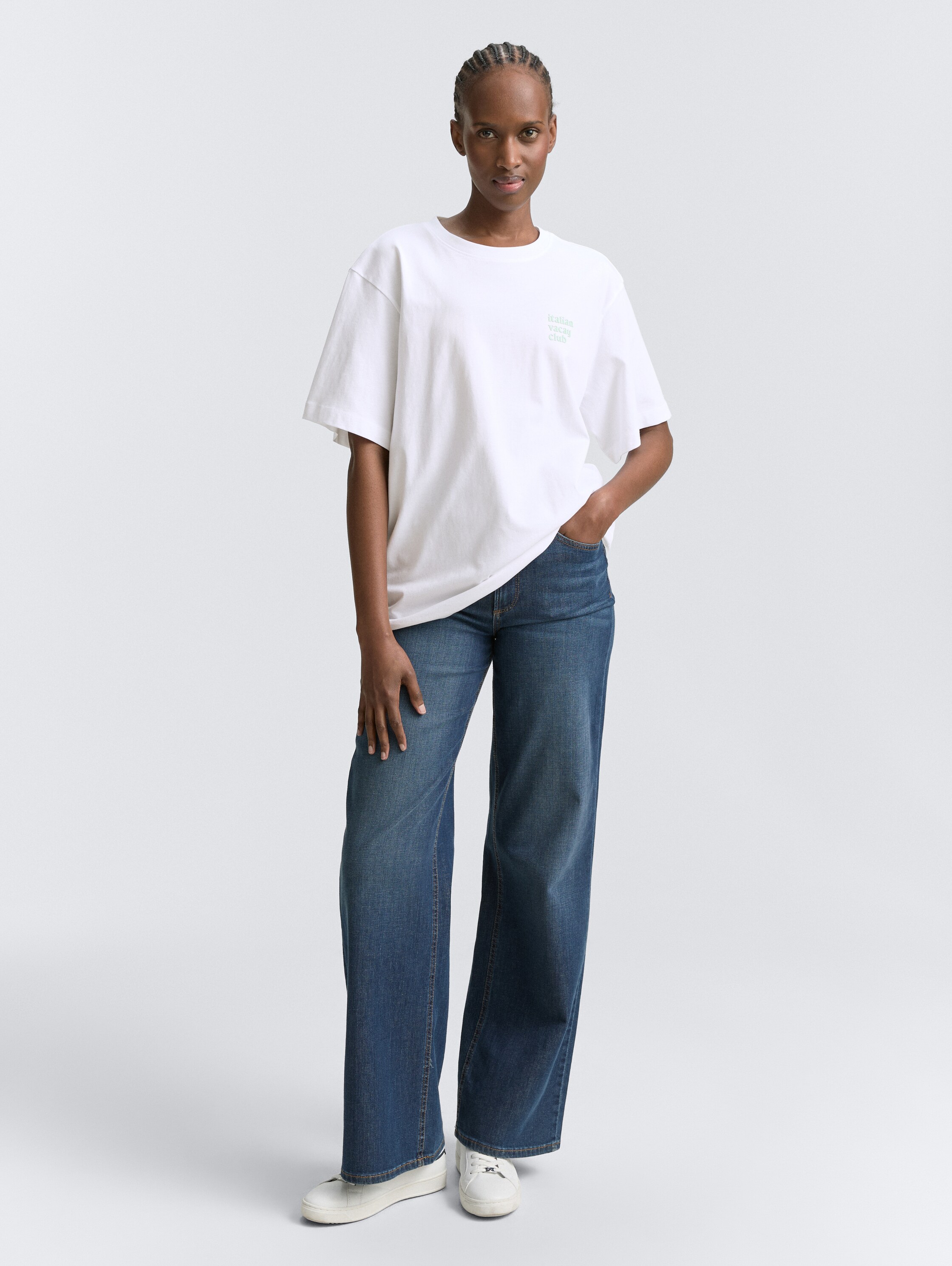 Oversize T-Shirt mit Print - white - 