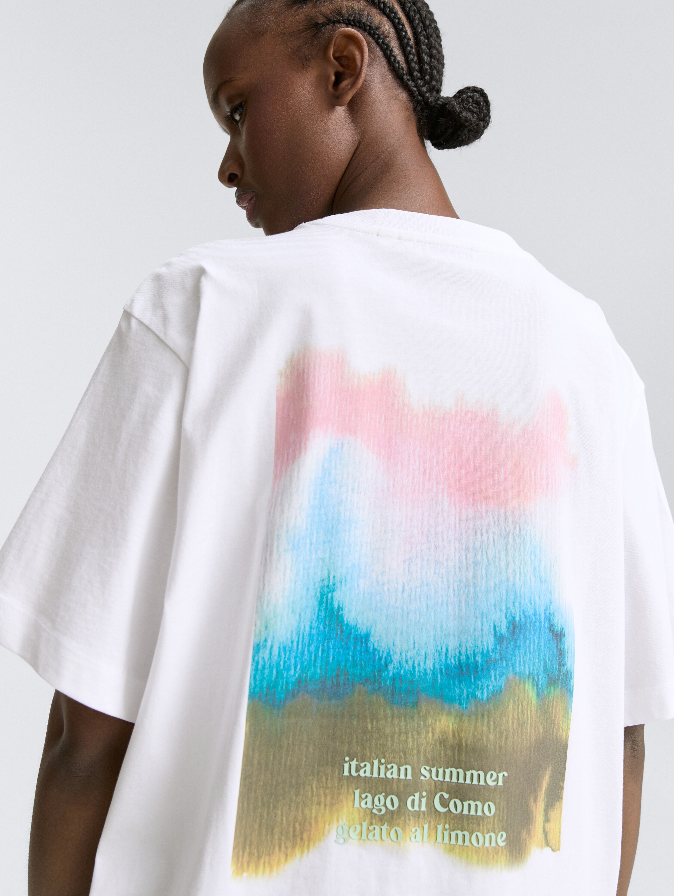 Oversize T-Shirt mit Print - white - 