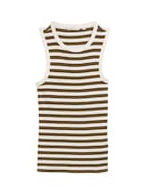 Geselecteerd, Racerback top met geribde structuur door Tom Tailor, groen
