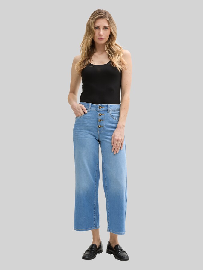 TTNELMA CULOTTE-jeans door Women, Clean Light Stone Blue Denim