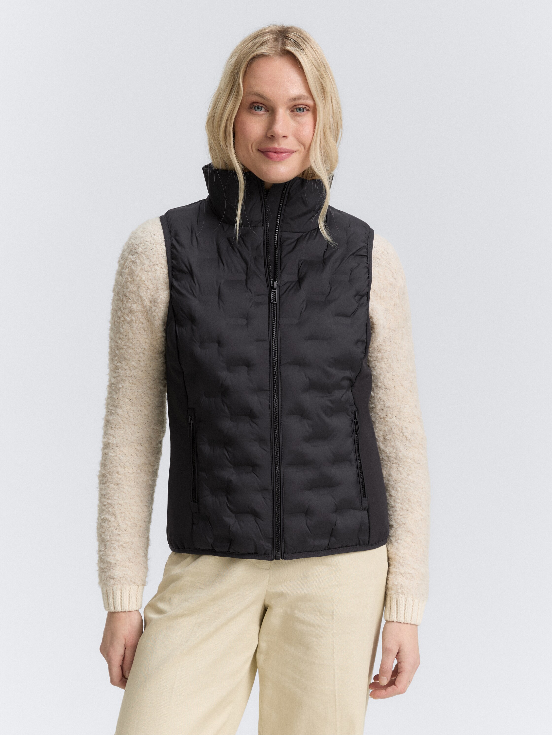 Lightweight Steppweste mit Stehkragen - deep_black_1 - 