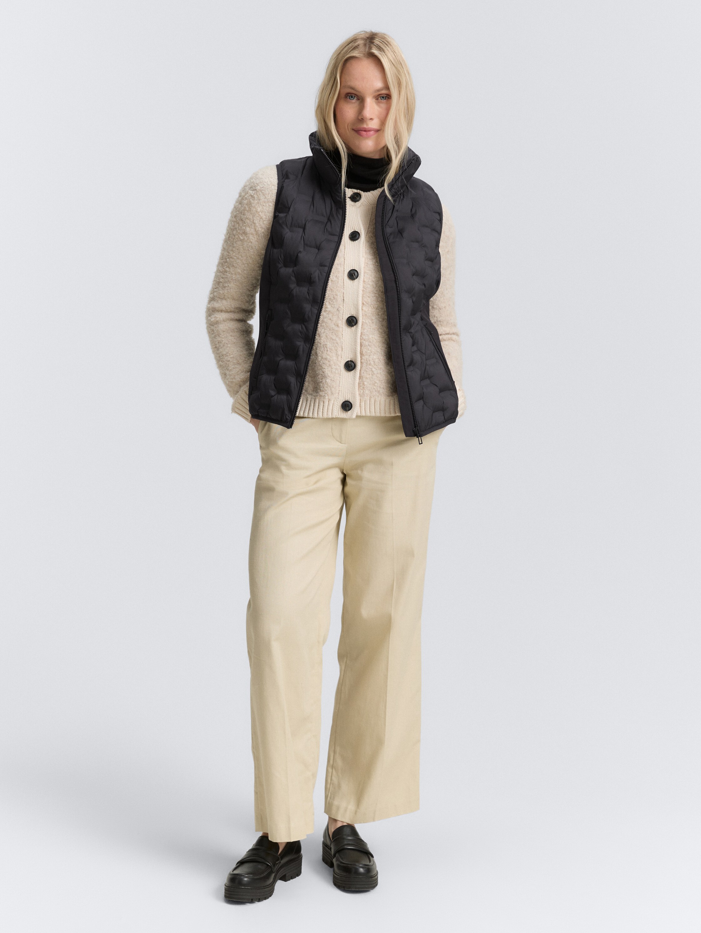 Lightweight Steppweste mit Stehkragen - deep_black_1 - 