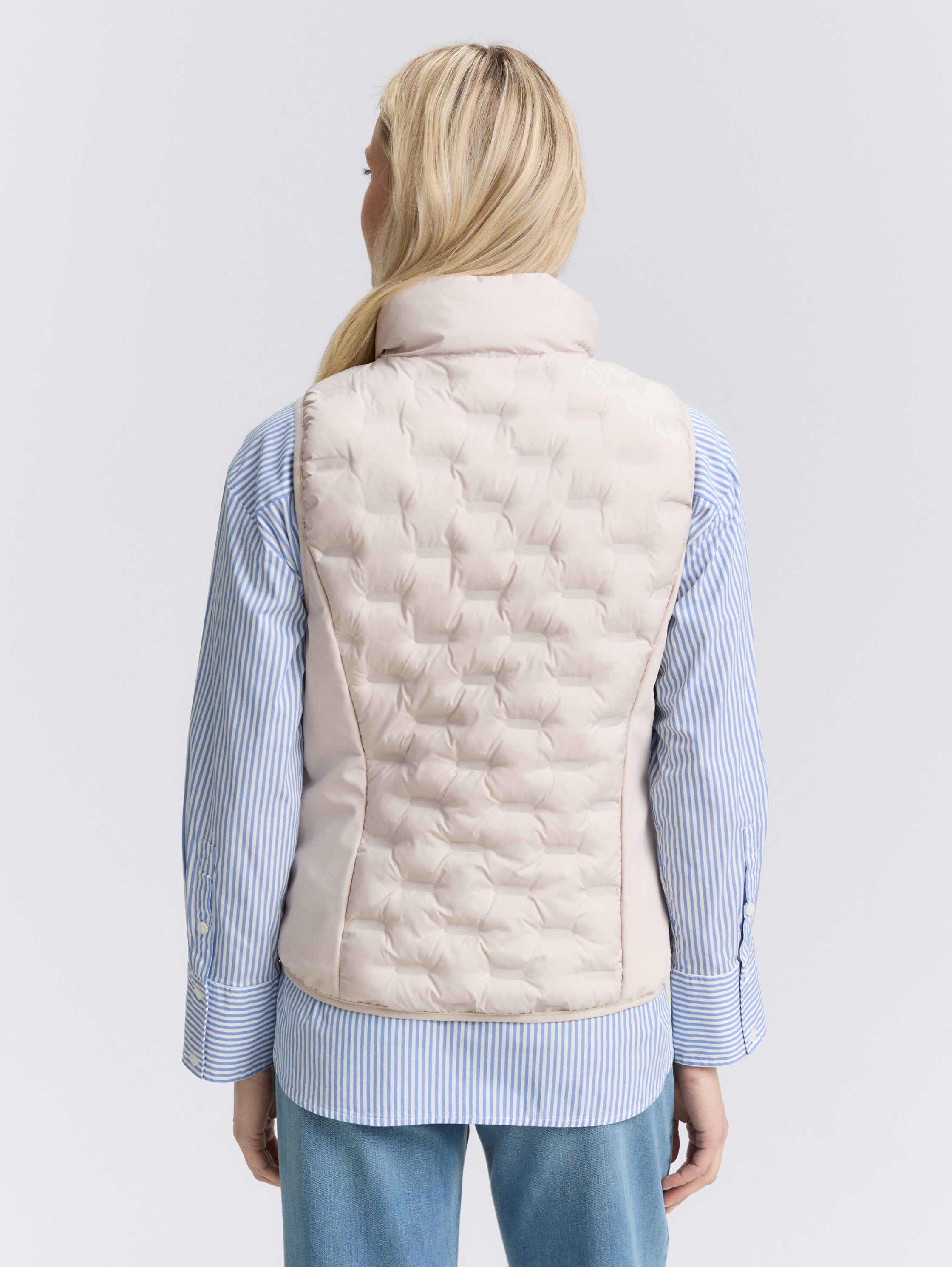 Lightweight Steppweste mit Stehkragen - cold_beige - 