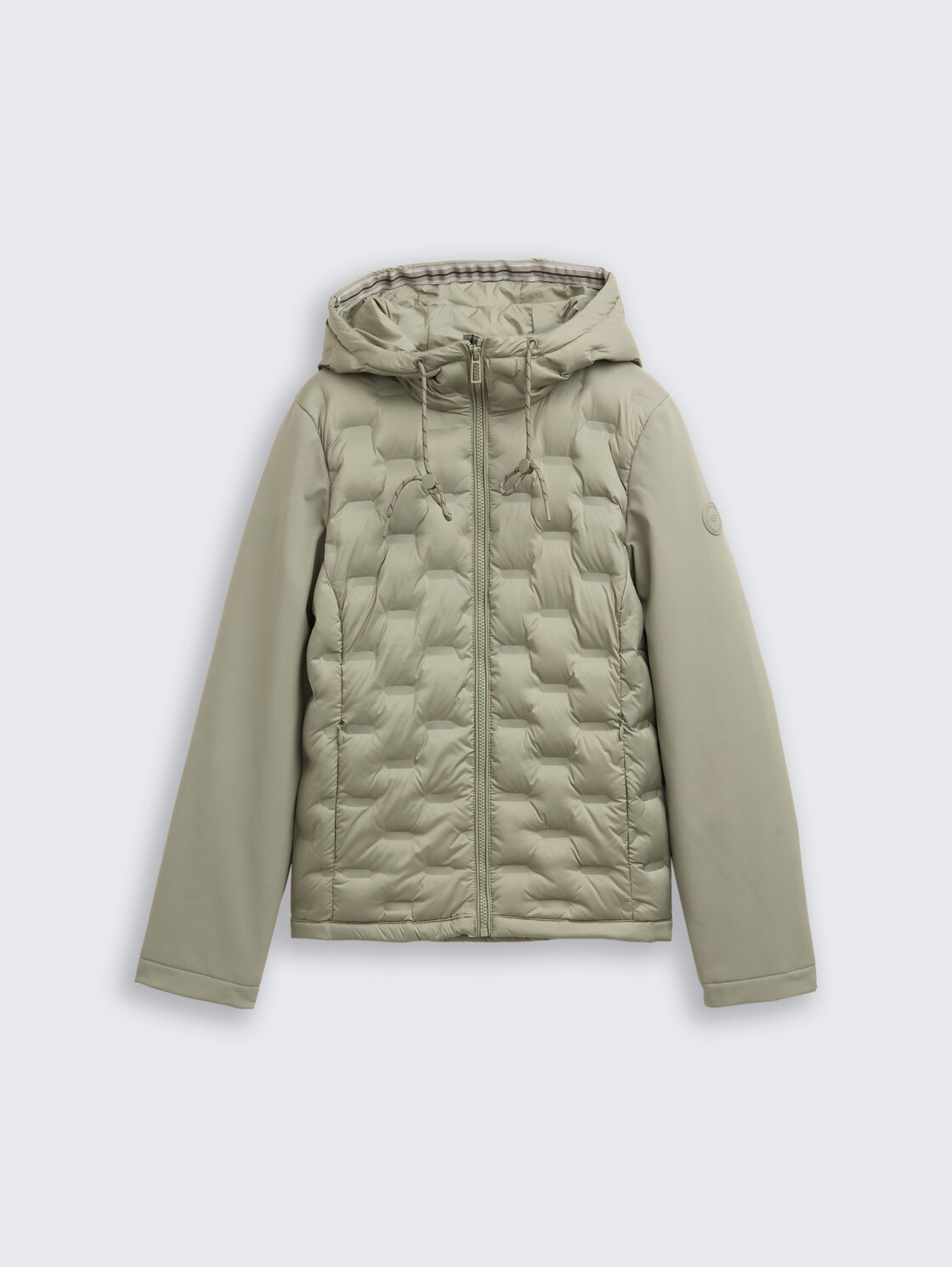 Hybrid Steppjacke mit Kapuze - smoke olive - Vorder-Produkt-Ansicht