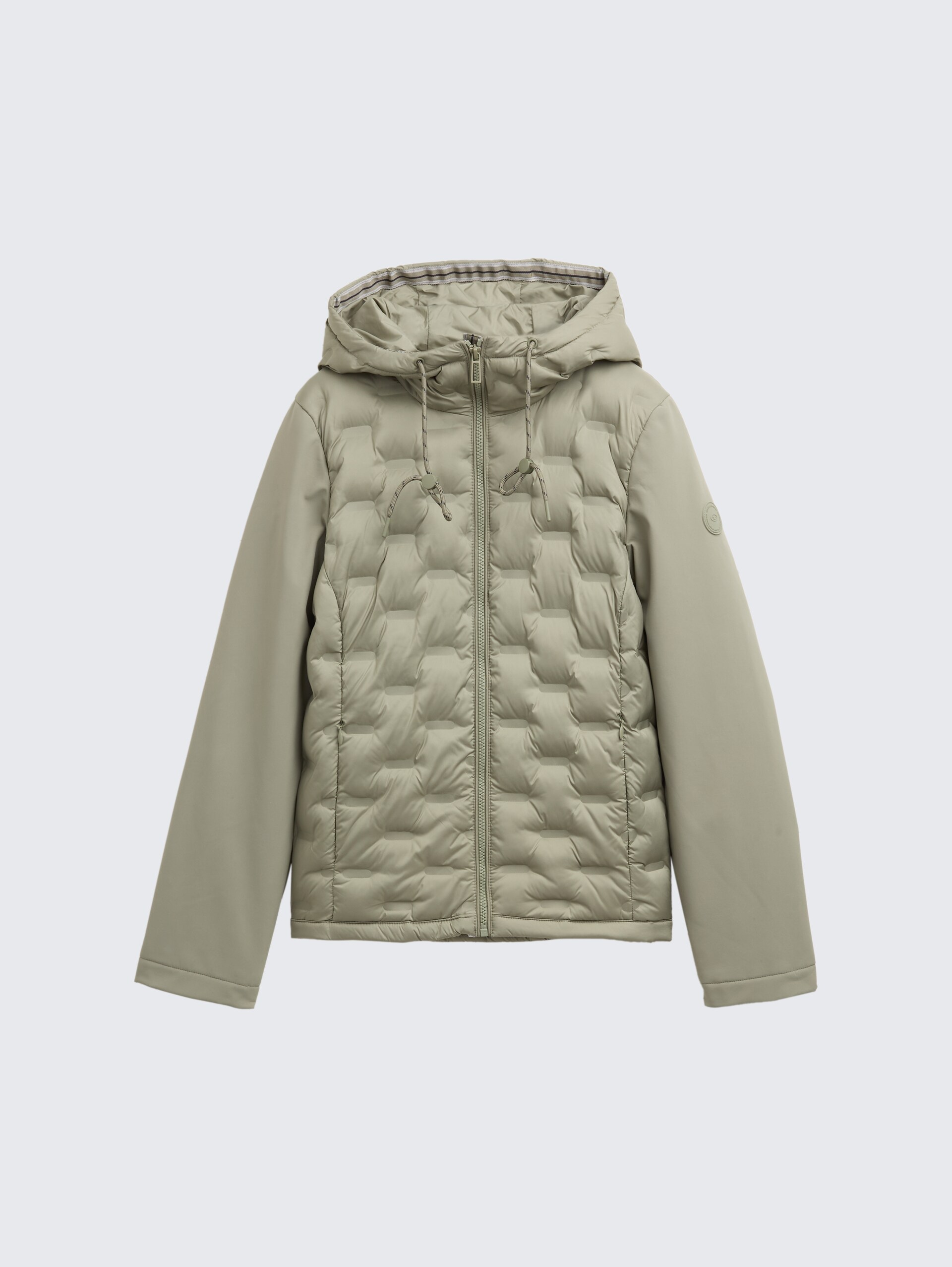 Hybrid Steppjacke mit Kapuze - smoke olive - Vorder-Produkt-Ansicht