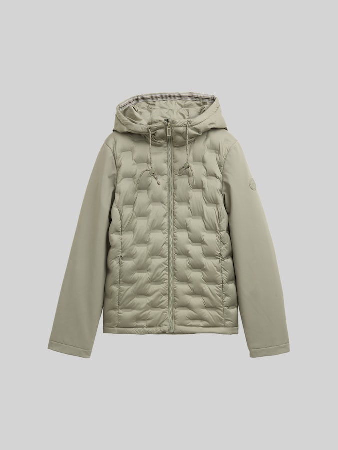 Hybrid Steppjacke mit Kapuze von Women, smoke olive