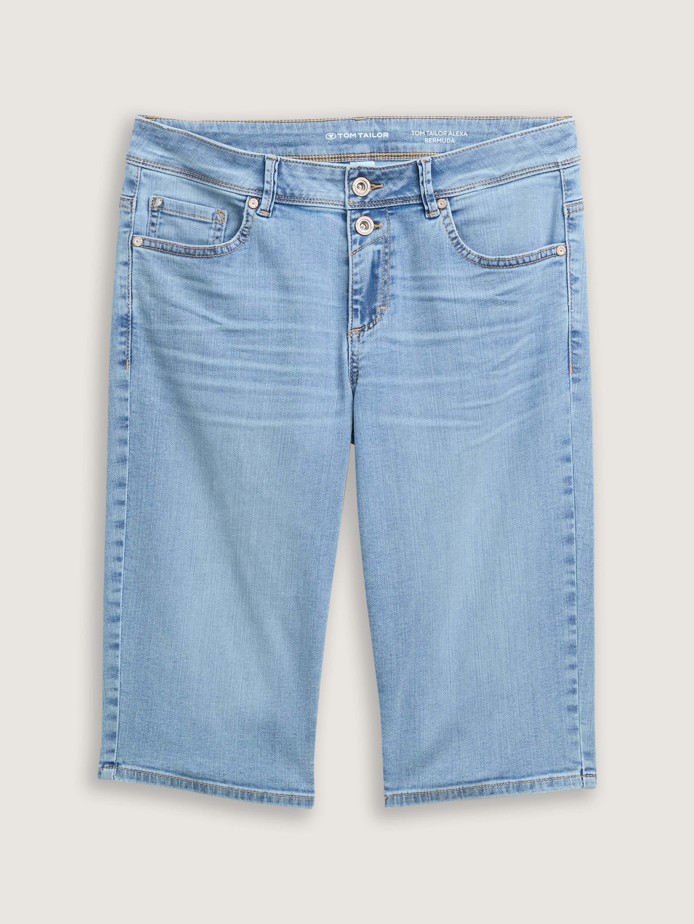 TTALEXA SLIM BERMUDA Jeans Shorts - clean_light_stone_blue_denim - 