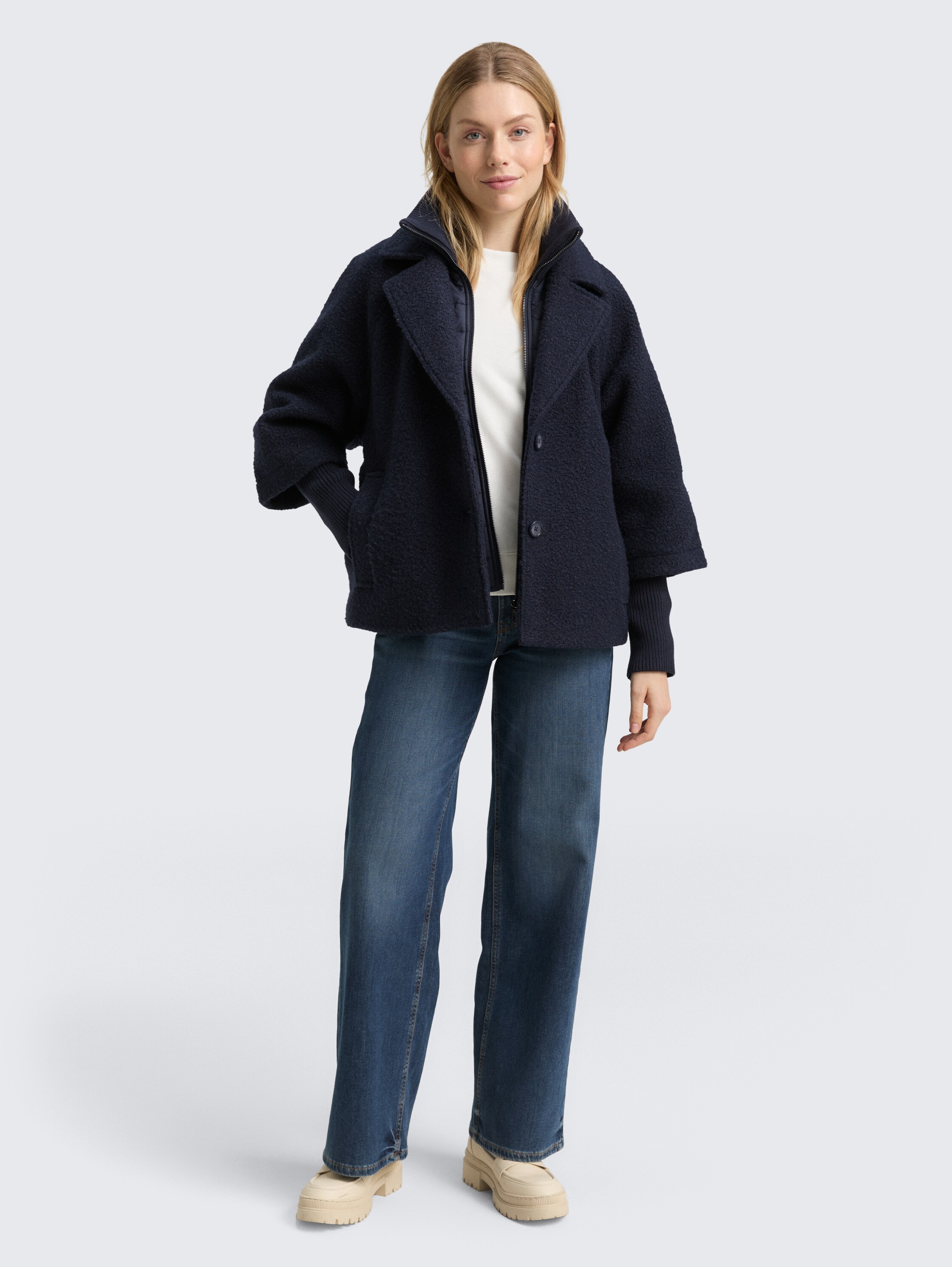 Bouclé capejas in 2-in-1-look - sky_captain_blue_1 - 