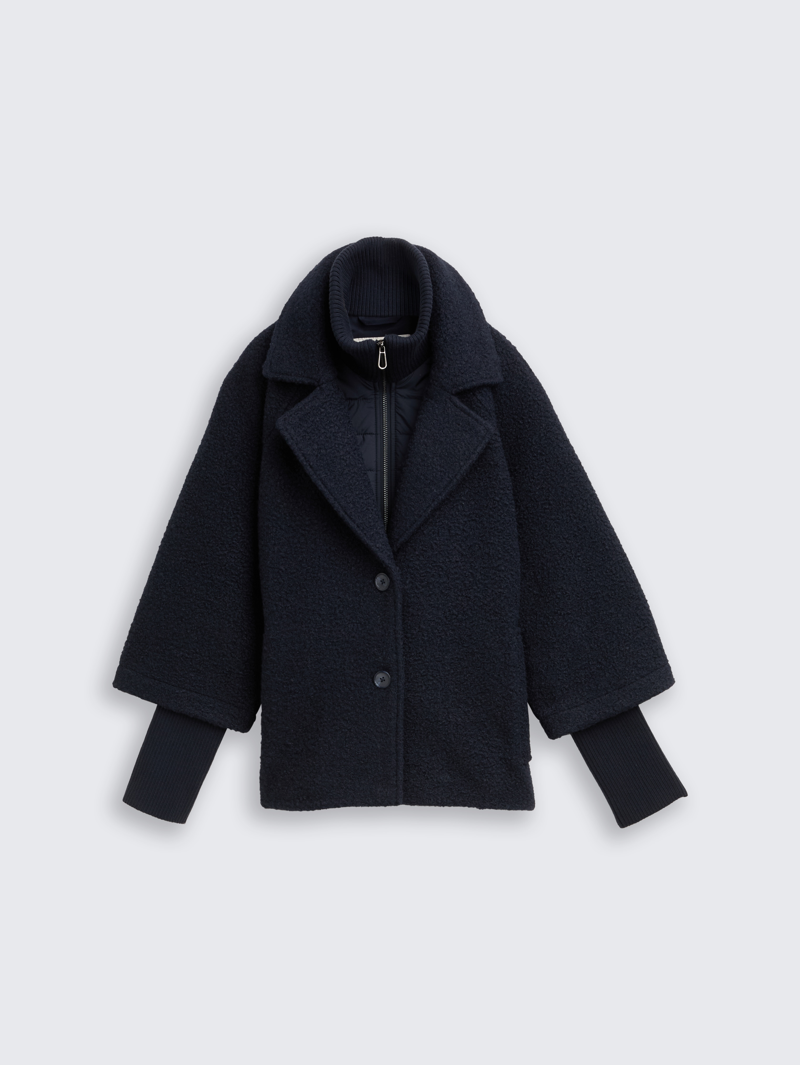 Bouclé cape jacket in a 2-in-1 look by Tom Tailor
