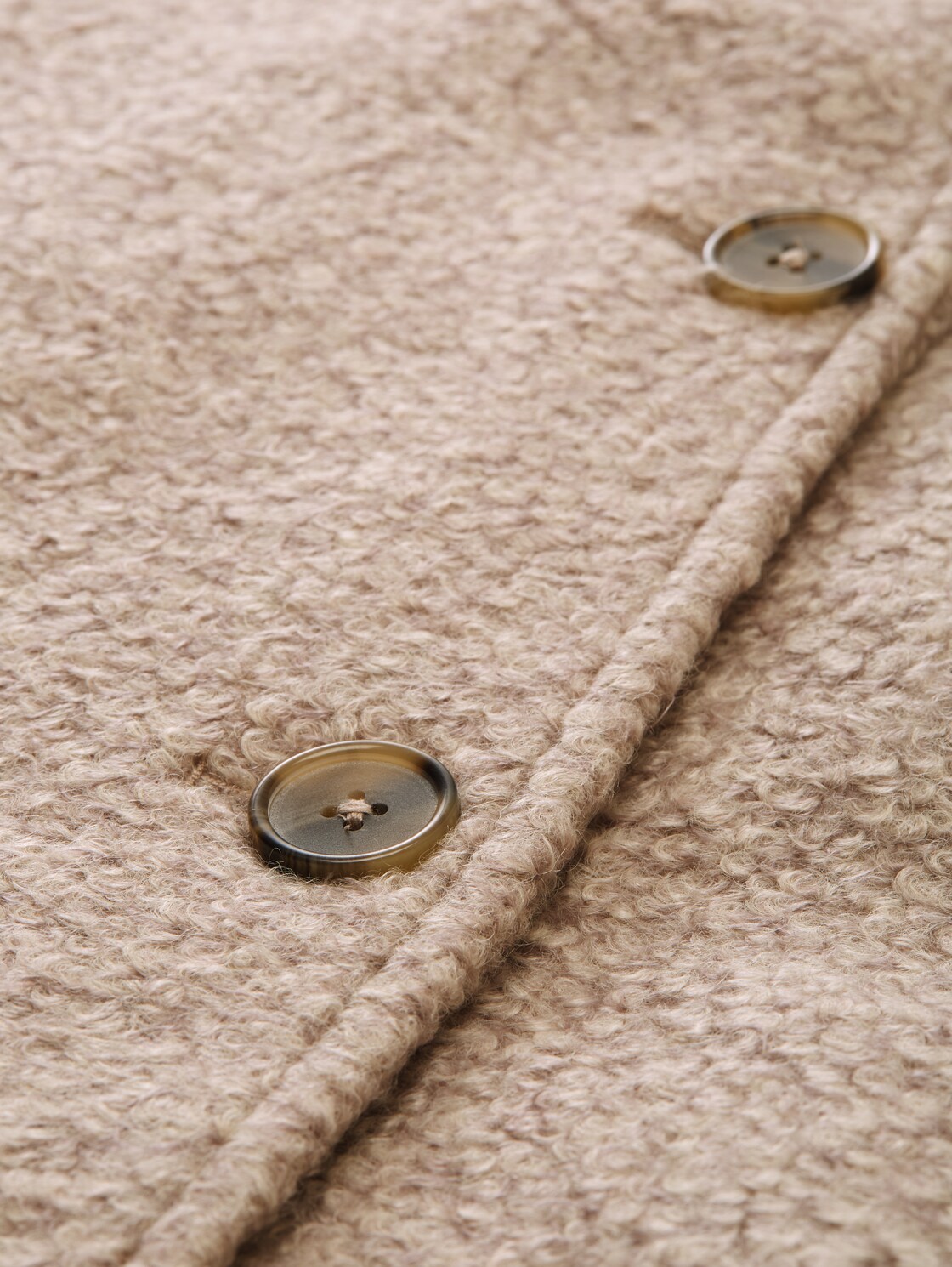 Bouclé Cape Jacke im 2-in-1-Look - boucle beige melange - Produkt-Detail-Ansicht