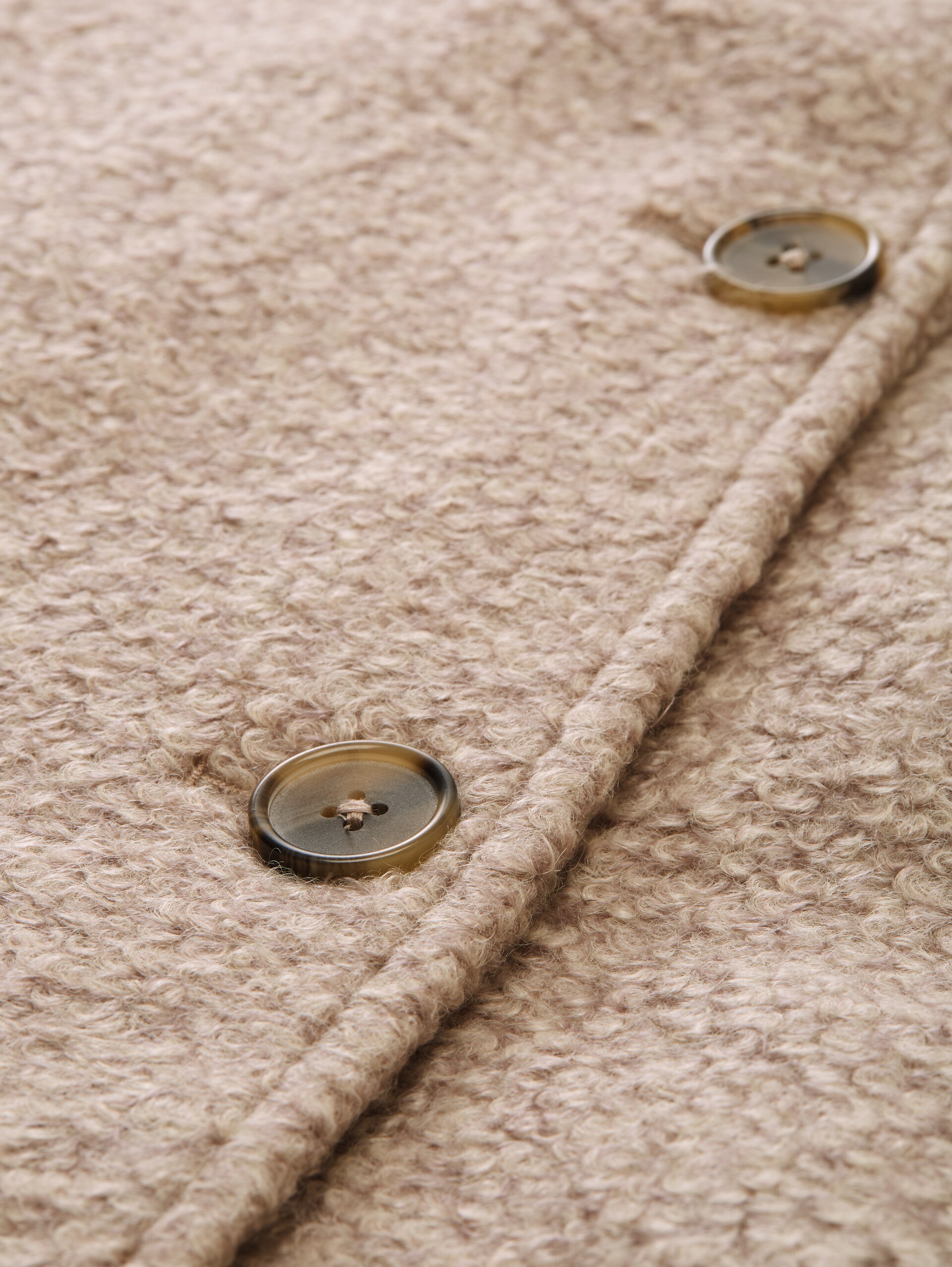 Bouclé Cape Jacke im 2-in-1-Look - boucle beige melange - Produkt-Detail-Ansicht