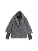 Ausgewählt, Bouclé Cape Jacke im 2-in-1-Look von Tom Tailor, grau