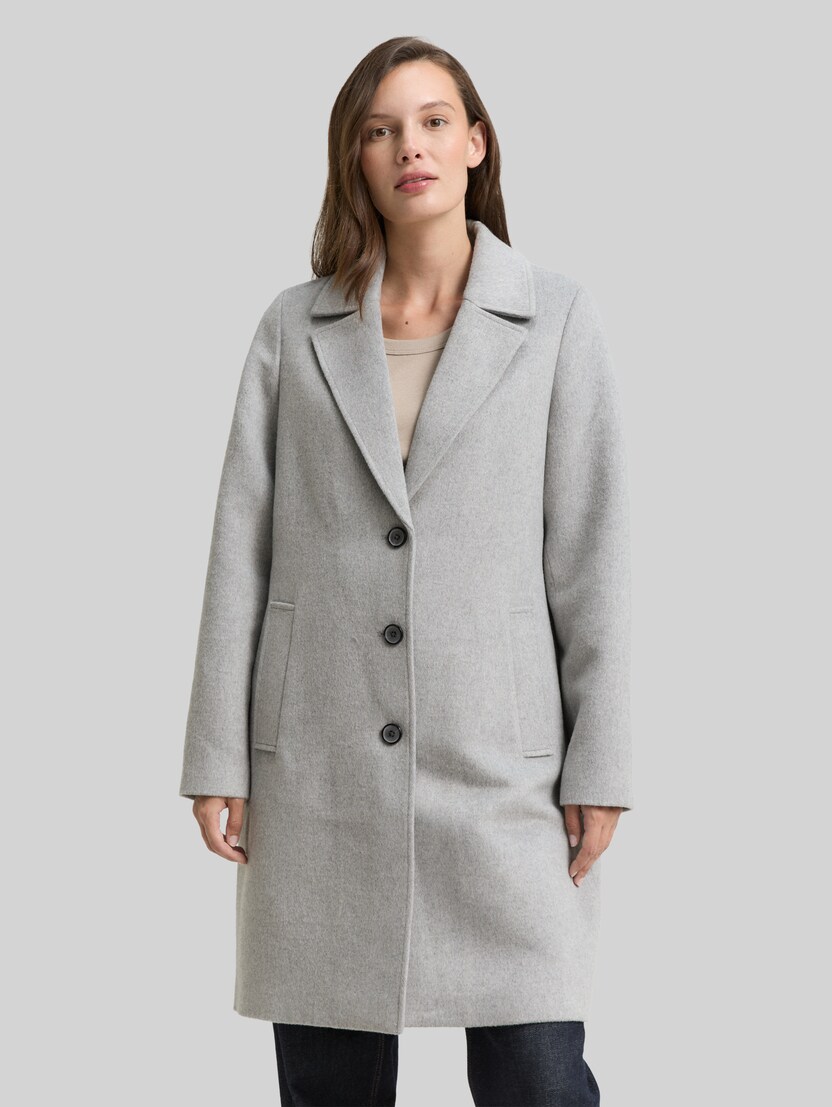 Wollmantel mit Eingriffstaschen von Women, medium silver grey melange