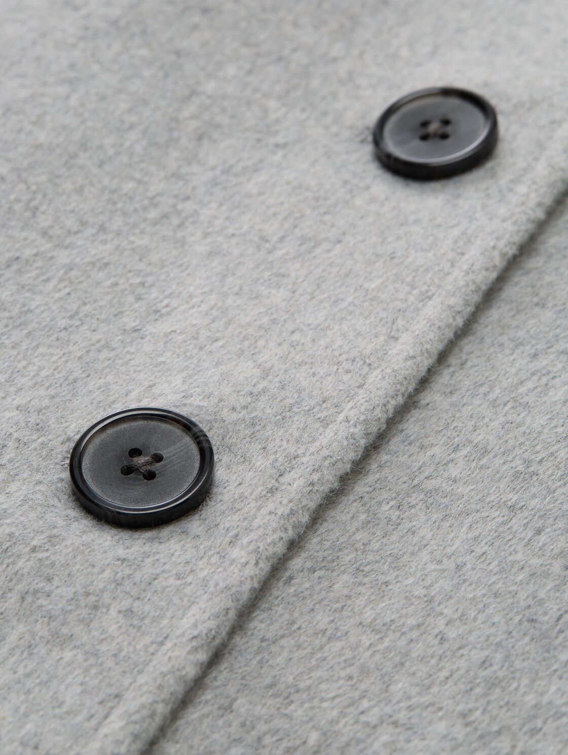 Wollmantel mit Eingriffstaschen - medium silver grey melange - Produkt-Detail-Ansicht