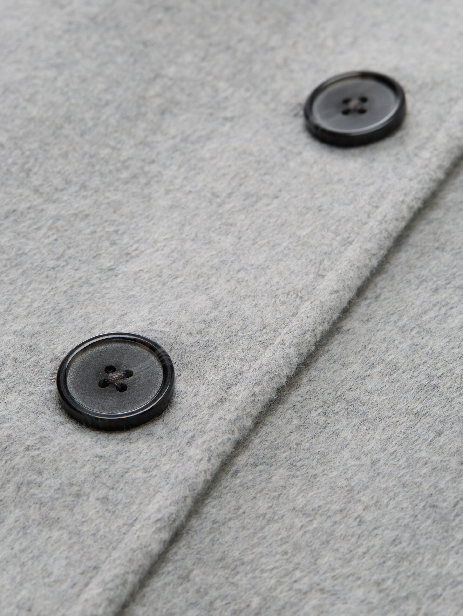 Wollmantel mit Eingriffstaschen - medium silver grey melange - Produkt-Detail-Ansicht