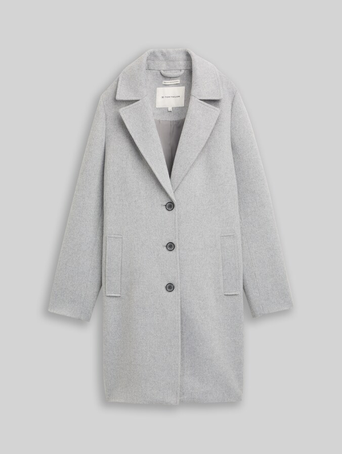 Wollmantel mit Eingriffstaschen von Women, medium silver grey melange