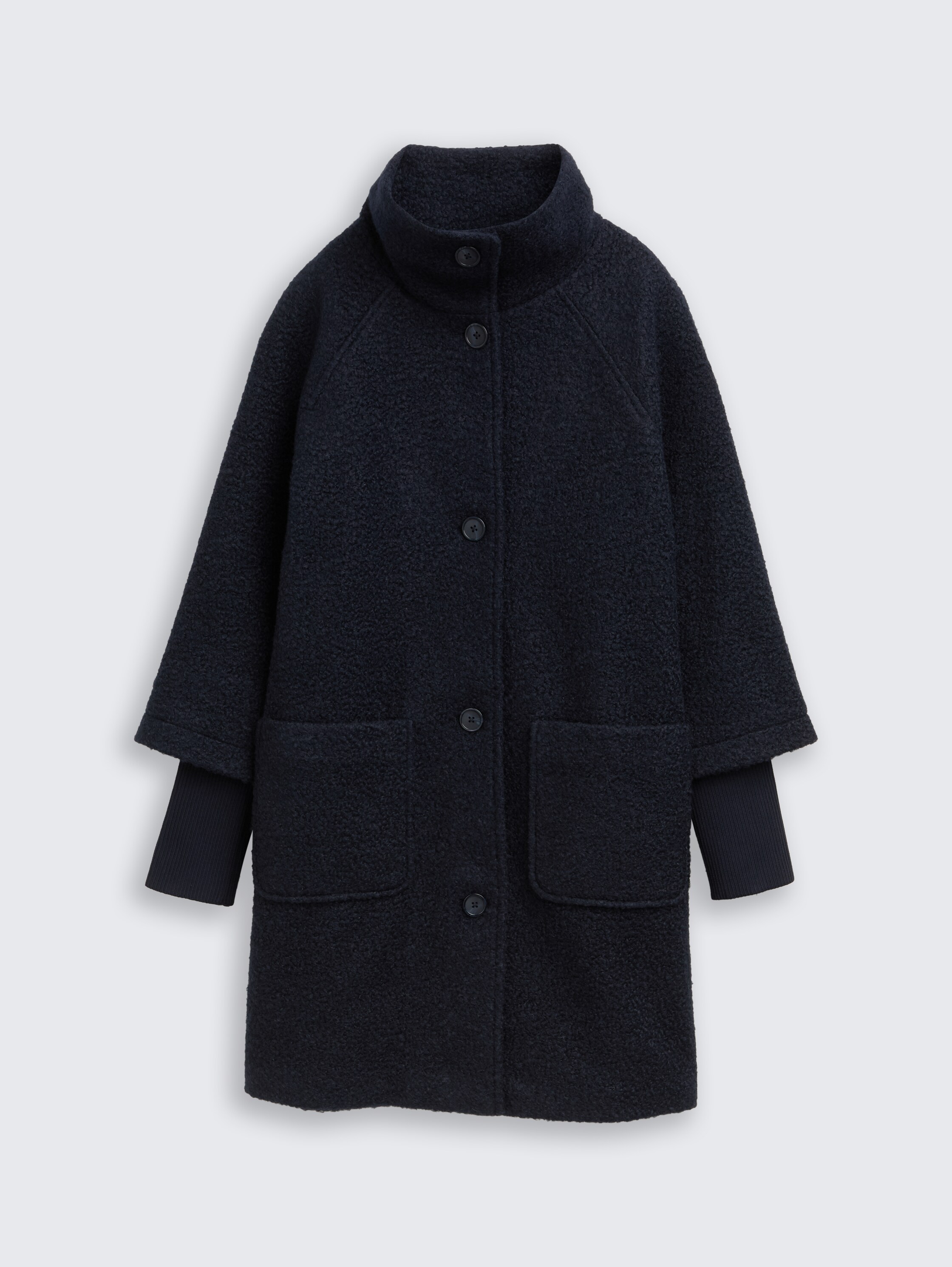Bouclé coat with stand-up collar - sky_captain_blue_1 - 