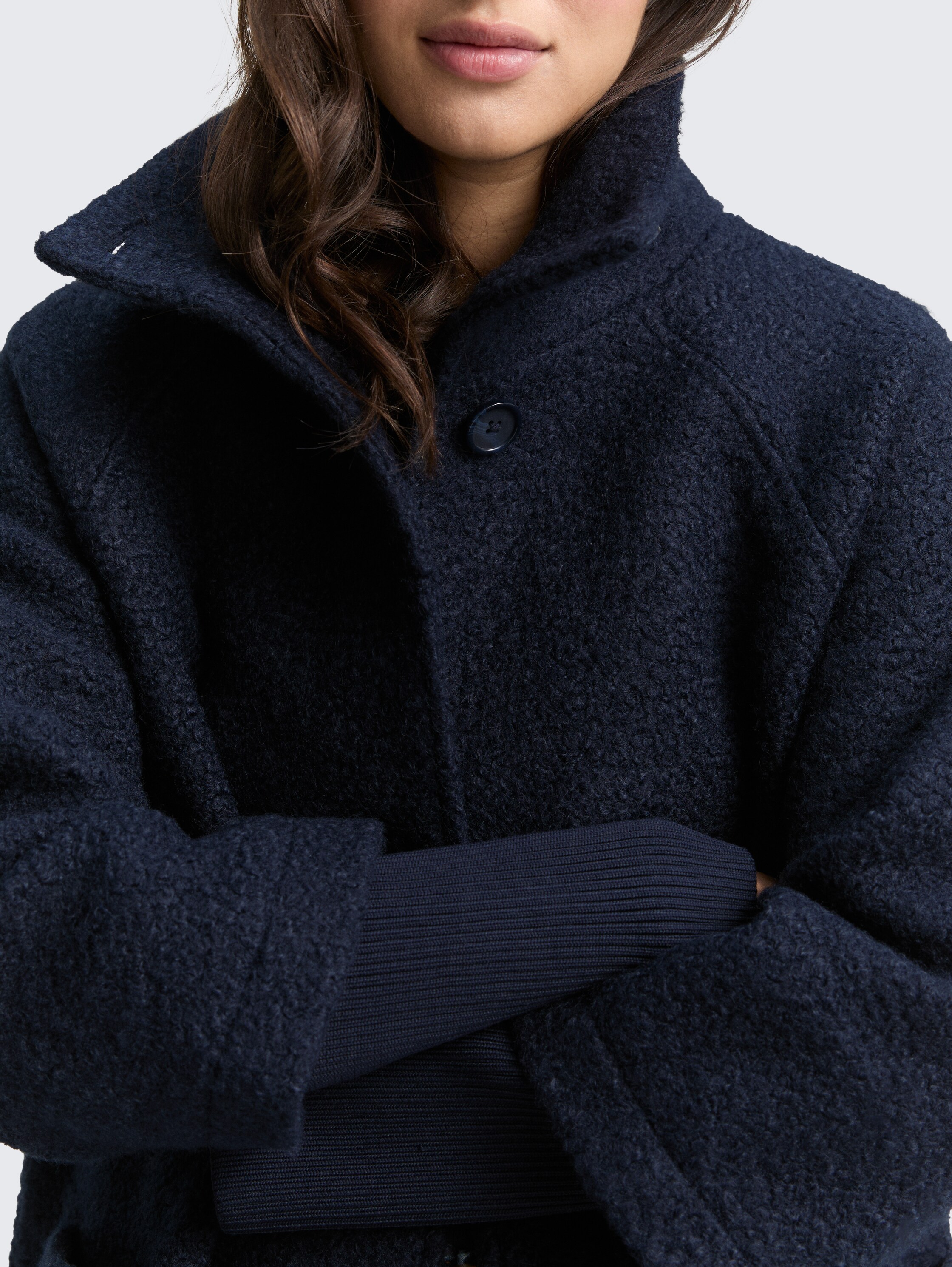 Bouclé coat with stand-up collar - sky_captain_blue_1 - 