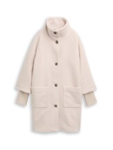 Ausgewählt, Bouclé Mantel mit Stehkragen von Tom Tailor, weiß