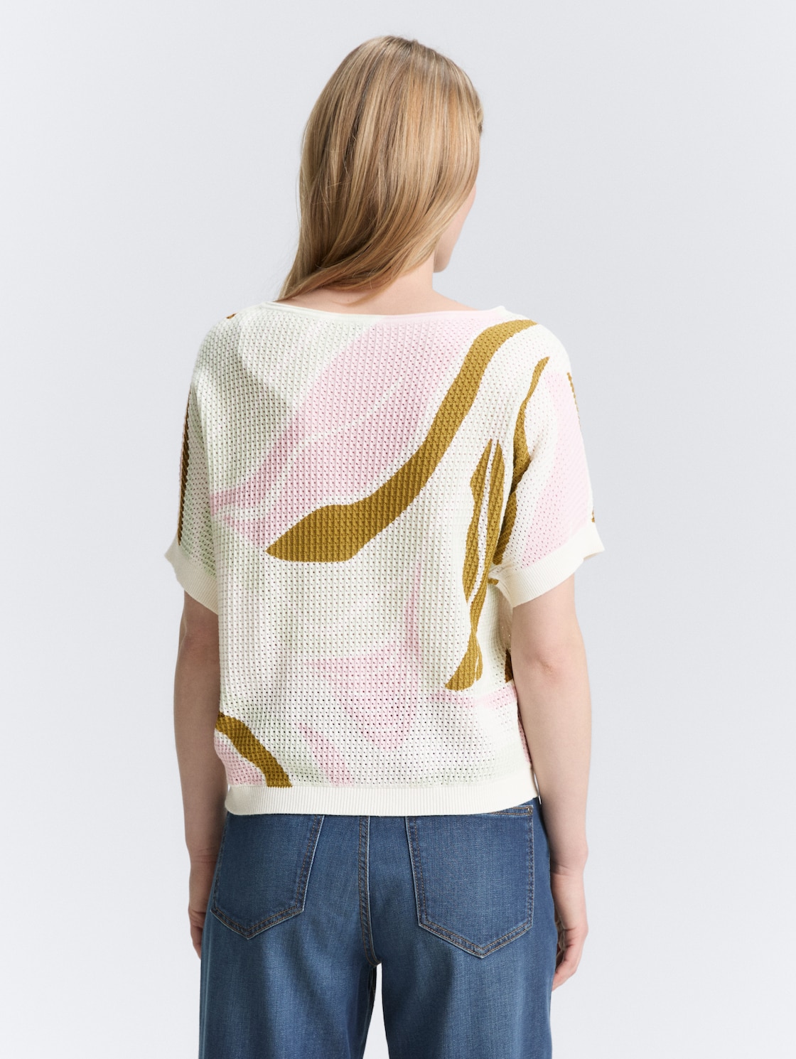 Strickpullover mit Muster - Whisper White