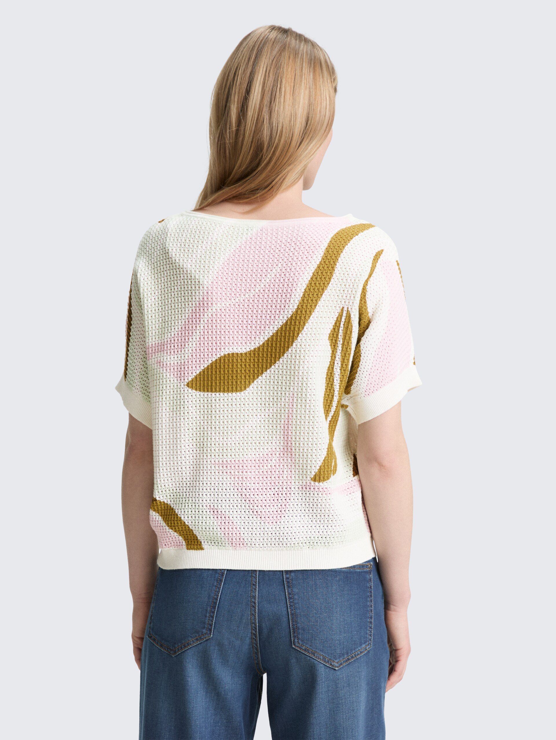 Strickpullover mit Muster - Whisper White