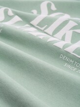 Oversize hoodie sweat jacket with print - Fresh Mint Green - Material view