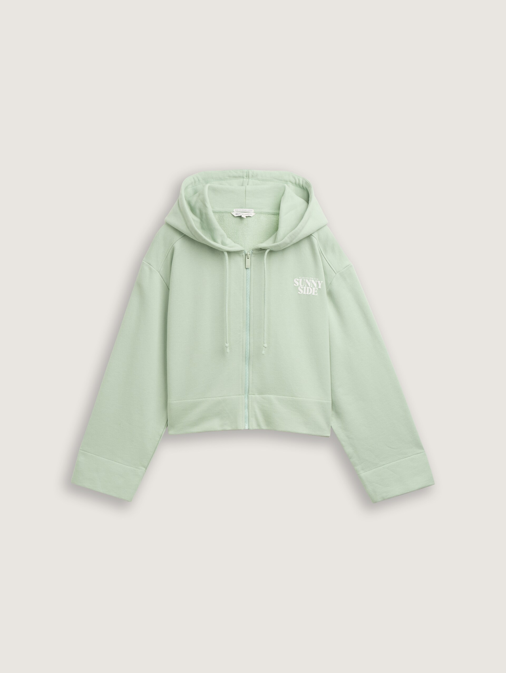 Oversized hoodie Sweatjack met print - Fresh Mint Green - Product vooraanzicht