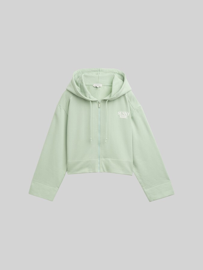Oversize Hoodie Sweatjacke mit Print von Denim Female, Fresh Mint Green