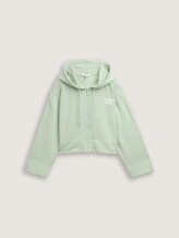 Oversize hoodie sweat jacket with print - Fresh Mint Green - Front product view