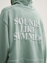 Oversize hoodie sweat jacket with print - Fresh Mint Green - Detail model view