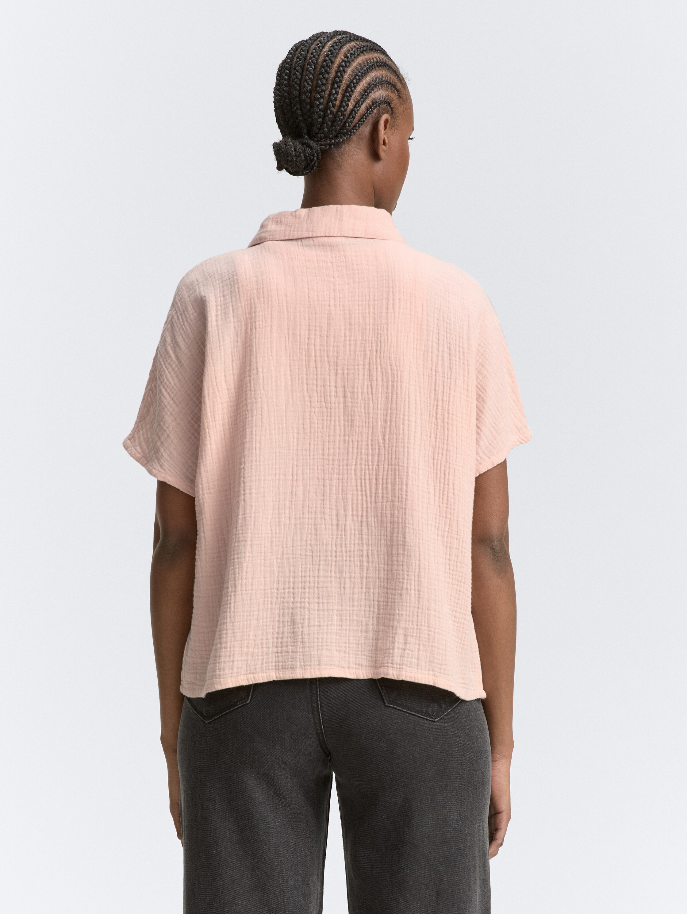 Boxy Fit Musselin Bluse - rose_smoke - 