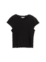 Selected, Cropped crinkle blouse by Tom Tailor, black