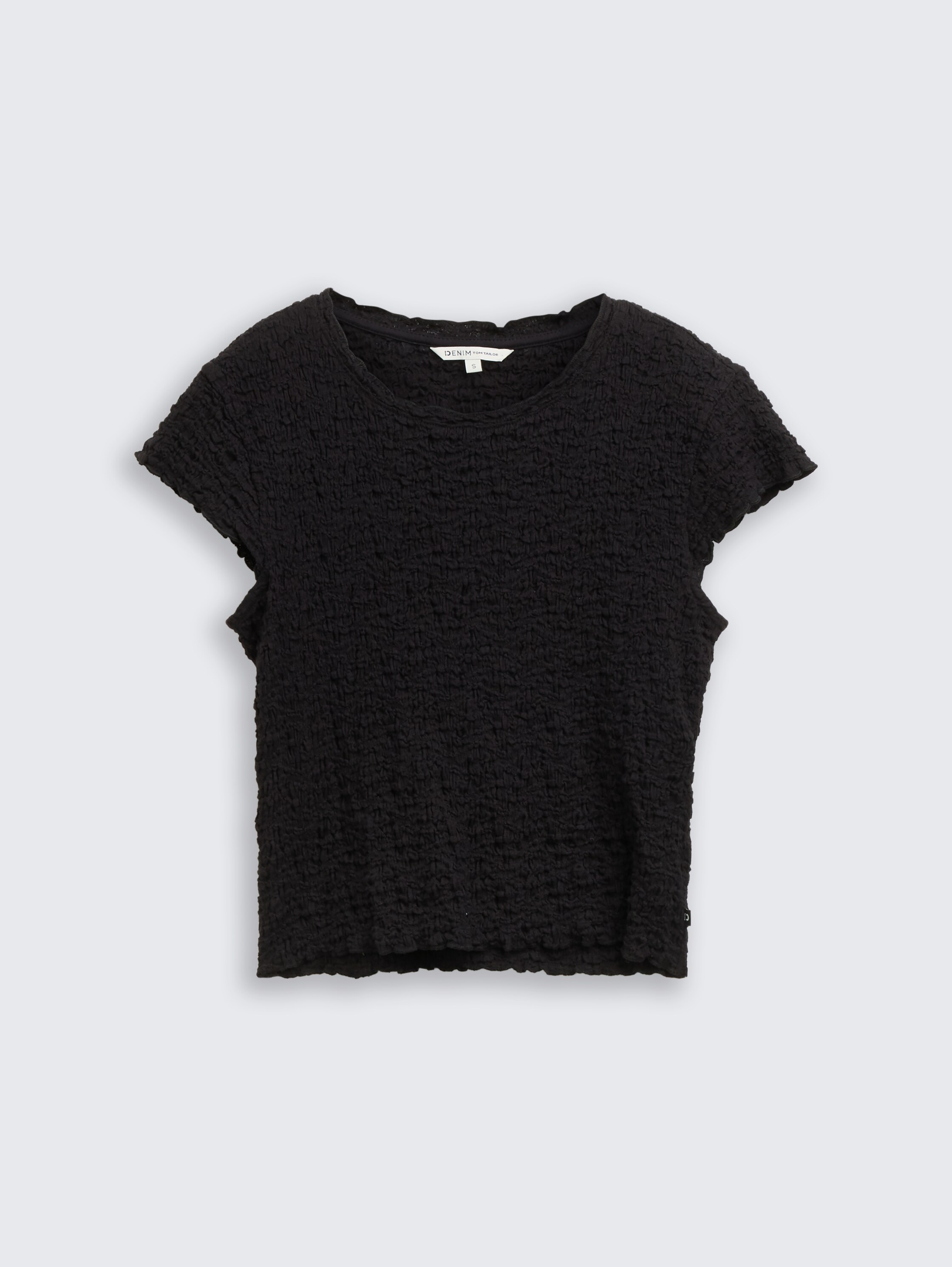 Cropped Crinkle Bluse - deep_black_1 - 