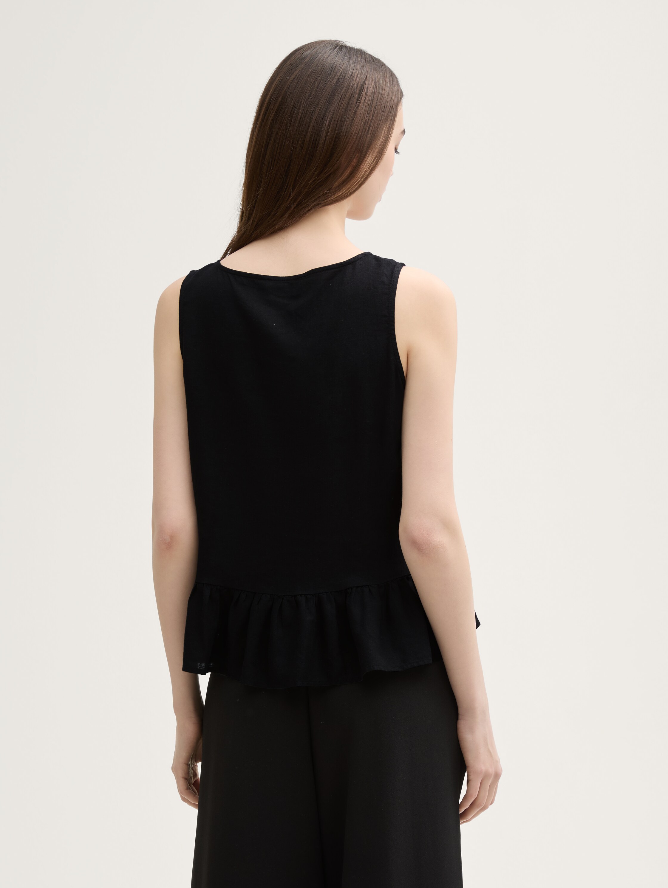 Blusentop mit Leinenanteil - deep_black_1 - 